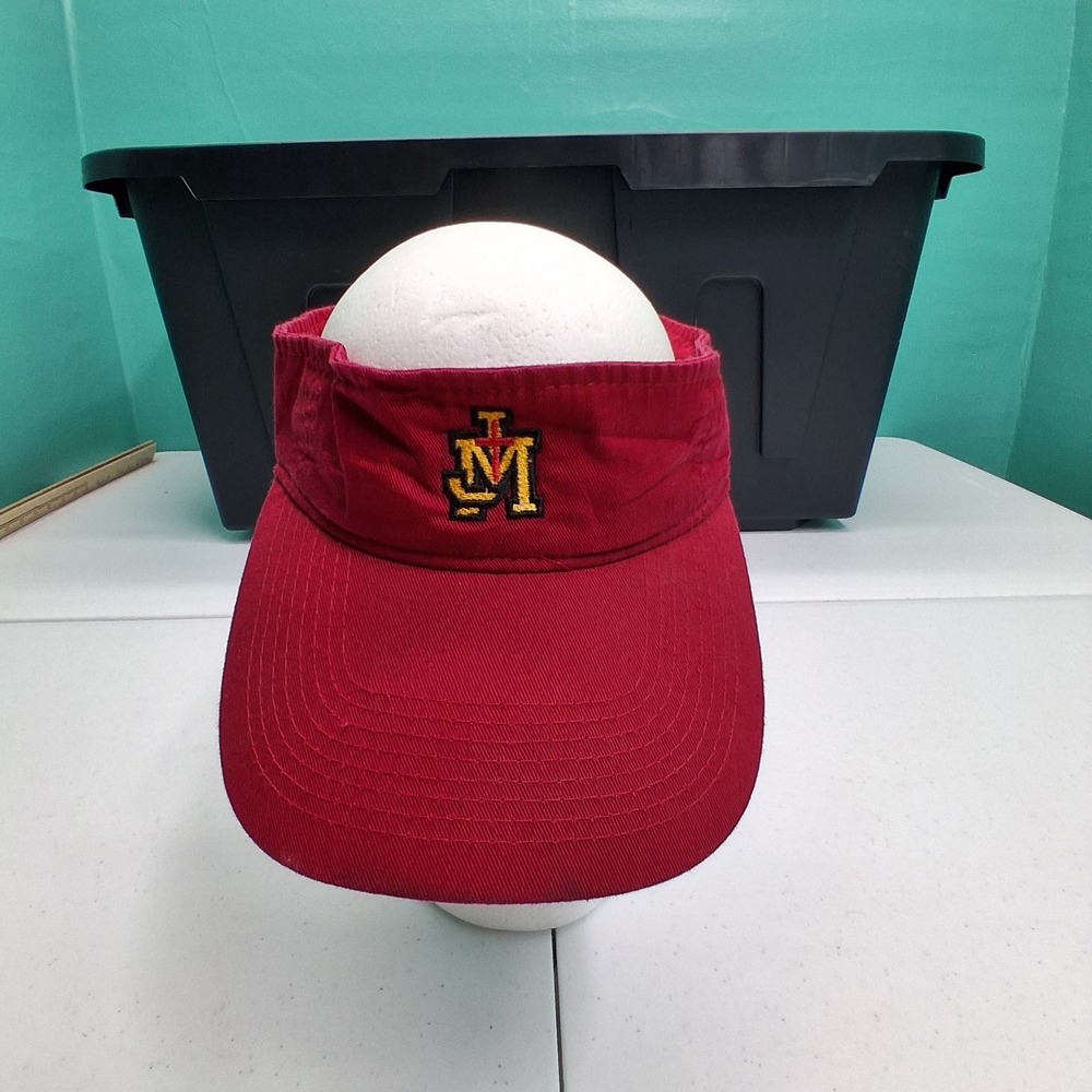 Softball Sun Visor OSFM Red JM Embroidered Athletic Sporty Hat